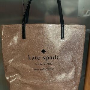 kate spade Sparkle Tote - Rose Gold and Black
